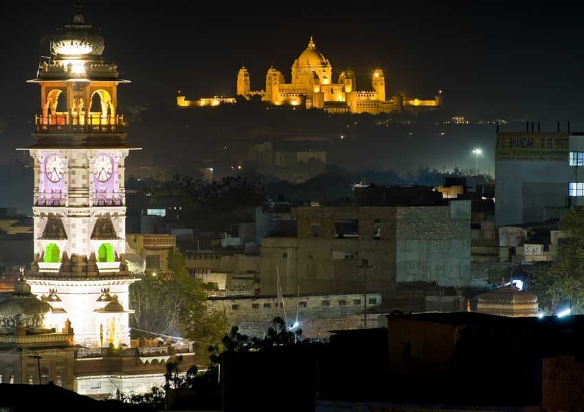 Paysage du Rajasthan illuminé le soir