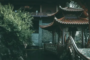 Chenese bridge perfectly embedded in the nature
